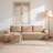 Boneless Corduroy L-Shape Modular Sectional Couch with Chaise - Soft Upholstered, Roomy Deep Seat, No Assembly Required, Timeless Stylish Furniture for Living Room Bedroom Apartment Home Office-218115380-222416035