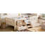 Lit pour enfant de style maison de campagne avec tablettes intégrées et tiroirs de rangement-124950889