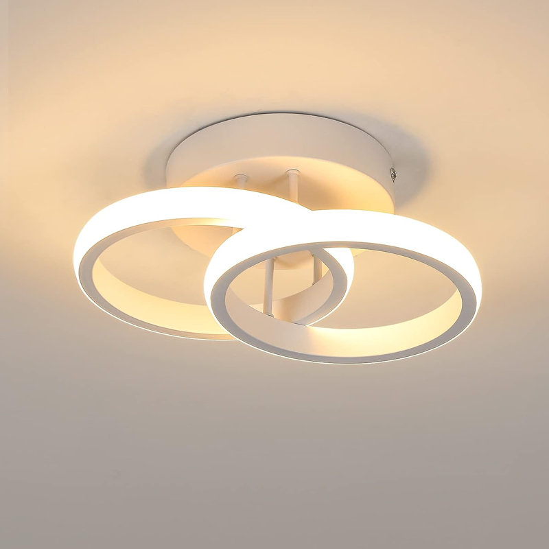 Aulon 2-Light Dimmable LED Flush Mount, White