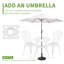Ensemble de 2 tables et chaises bistro avec trou pour parasol, blanc-179899545