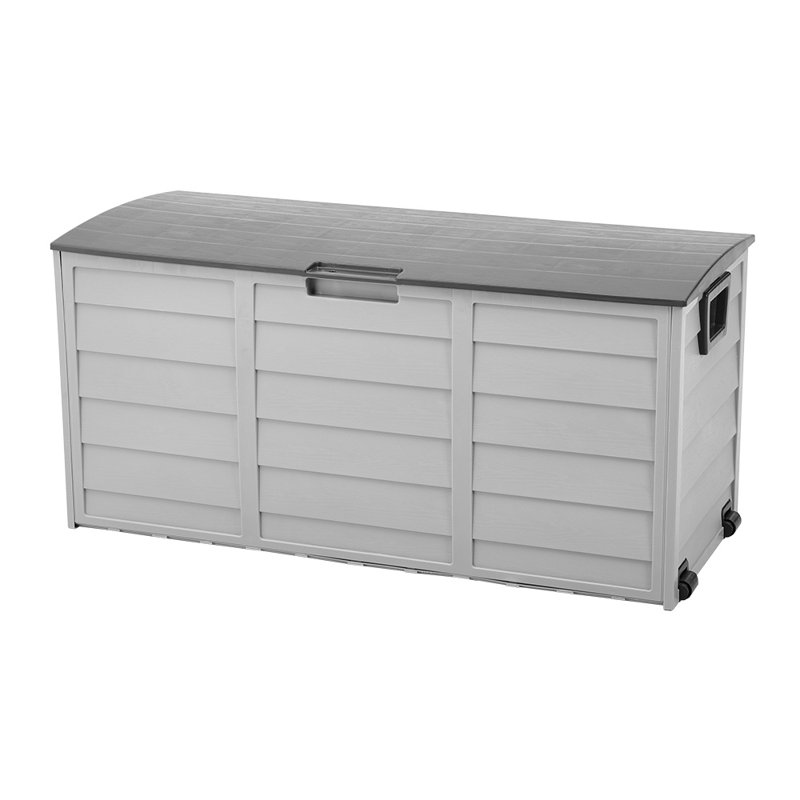 Dakota Fields Charrissa 112cm W 290L Water Resistant Plastic Lockable Deck Box with Wheels, Grey
