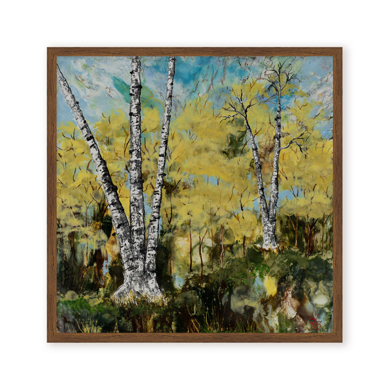 Nature Inspired "Rustic Birch" Canvas Wall Art By , 30" H x 30" W x 1.125" D, Framed Print, Brown