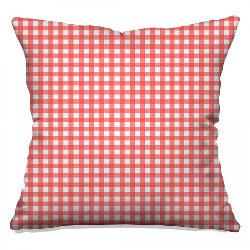 Red White Gingham Pattern Double Sided Throw Pillows, 20 x 20 inches