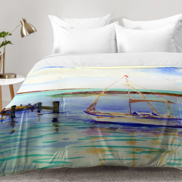 Ensemble d'édredon Laura Trevey Summer Sail, Édredon pour lit simple TG + 1 taie décorative