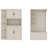 Multifunctional Left-Right Combination Hall Cabinet (Can Be Used Separately) With Storage And 4 Hooks, Storage Cabinet/ Hall Tree 2 In 1 For Living Room, Kitchen And Hallway