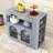 Modern Rolling Kitchen Island Cart with Built-in Charging Station, LED Lighting and Ample Storage-1481230231