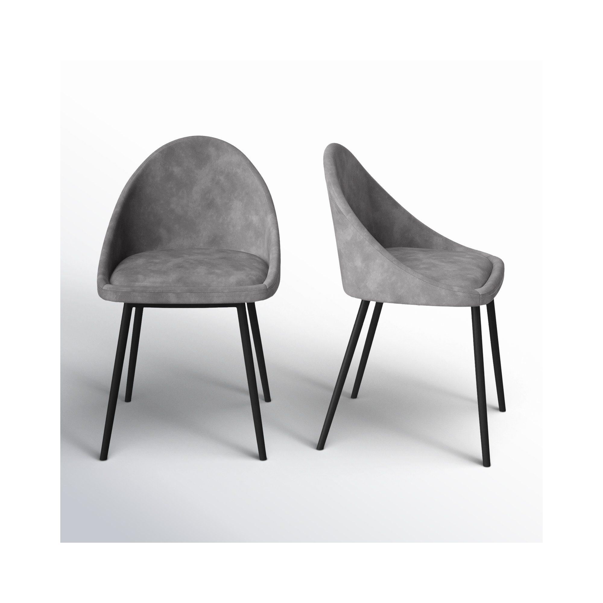 Holmes Vegan Leather Dining Chair, Smoke Gray