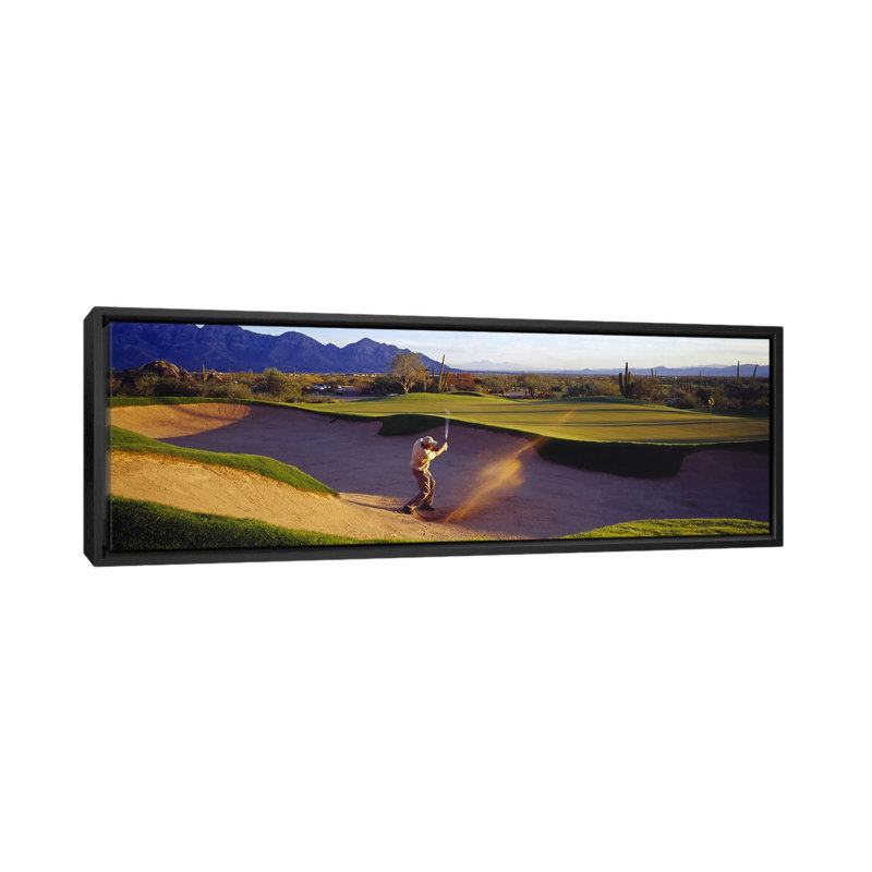 " Golf Course Tucson AZ USA ", 24" H x 72" W x 1.5" D, Black Framed Canvas