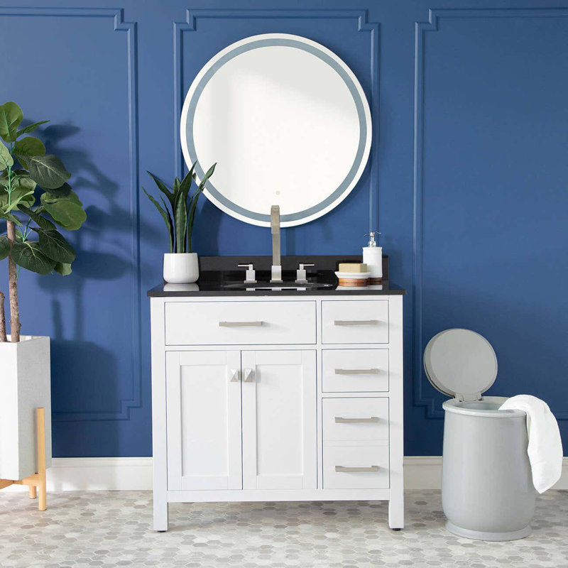 Ensemble de meuble-lavabo simple 36 po, Noir