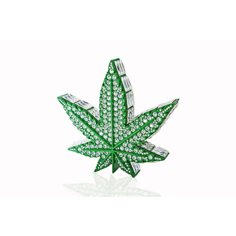 Pot Leaf Bling Sculpture - Green, Green