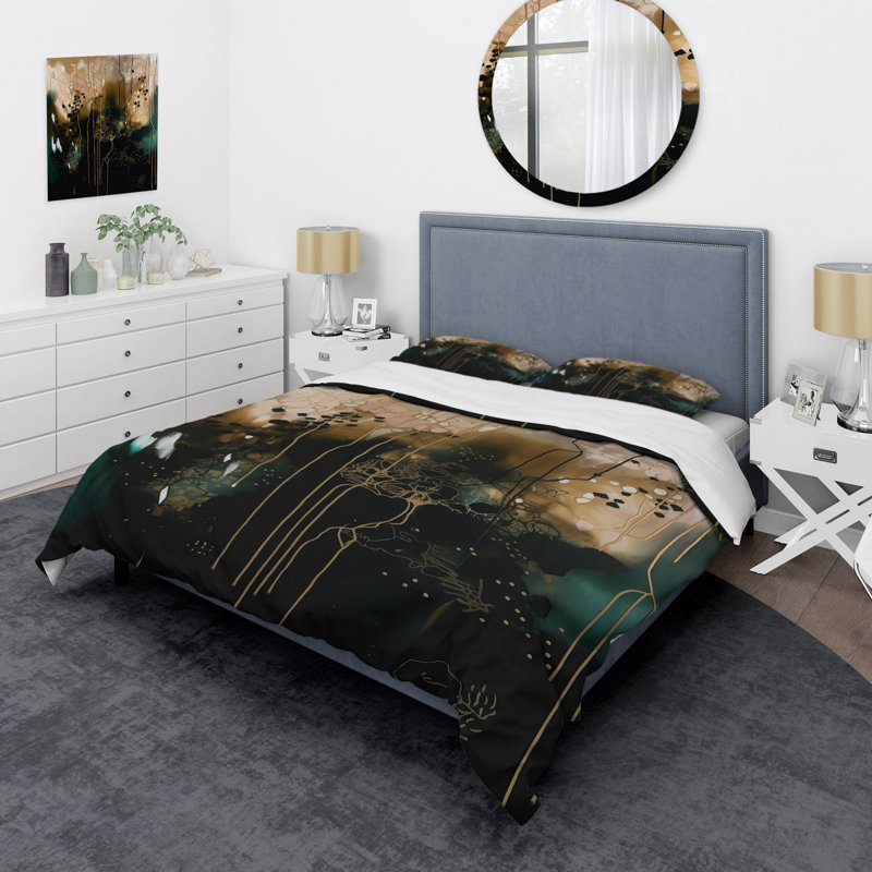Ensemble de housse de couette en microfibre / polyester Black Chaos III Bedding