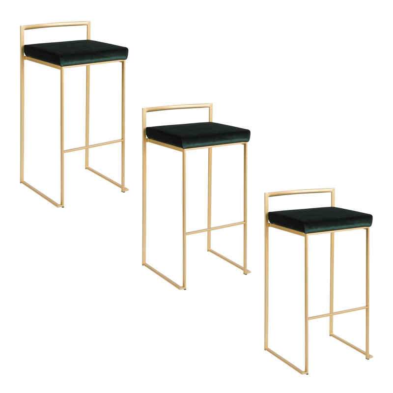 Tabouret de bar et de comptoir empilable Ernestine (ensemble de 3), Tabouret de bar (siège d'une hauteur de 30 po)
