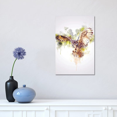 Chouette de Cornélin - peinture sur toile tendue