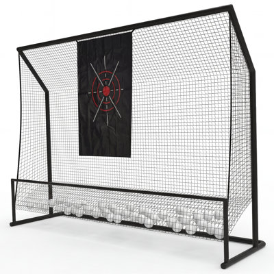 Filet de pratique de golf 10 x 7,5 pi pour intérieur et extérieur - filet de frappe avec chiffon, collection de balles et sac de transport pour la cour arrière