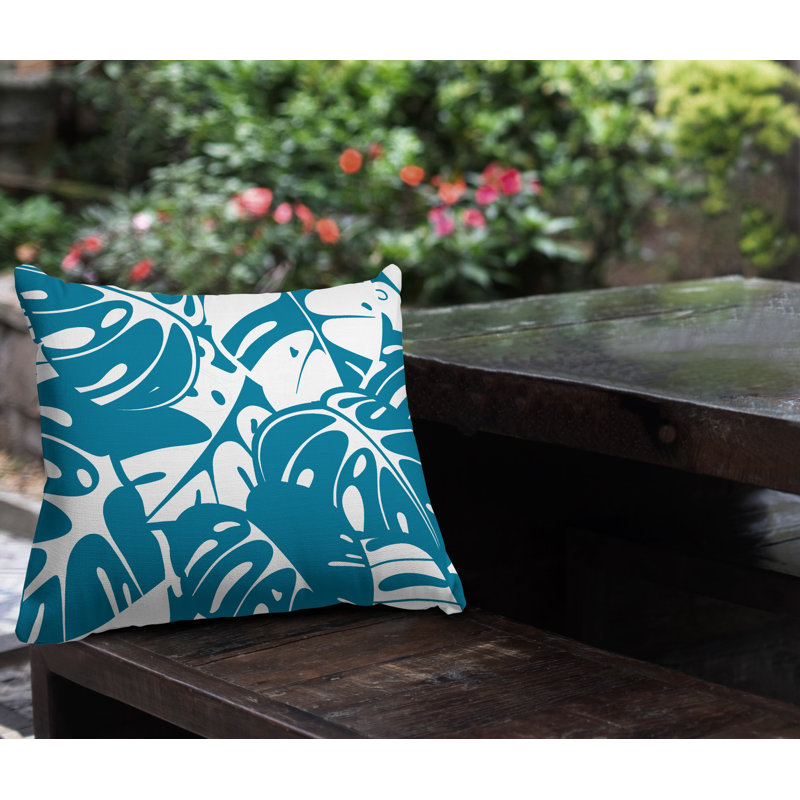 Coussin intérieur / extérieur Acton, L 19 po x H 19 po, Turquoise