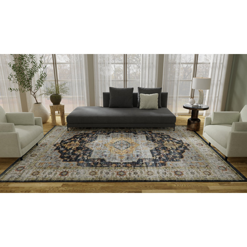 Whitley Deep Royal Machine Washable Soft Touch Area Rug, Rectangle 8' x 10'