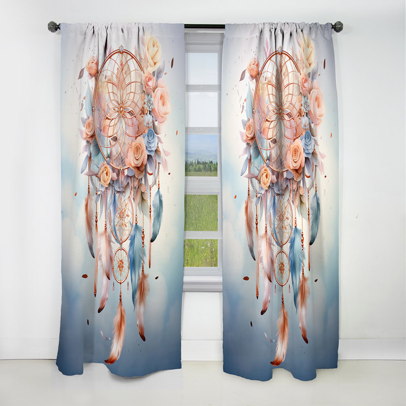 Colourful Dreamcatcher Mystic Serenity I - Dream Catcher Abstract Blackout Curtain - 1 Panels, L 52 po x L 108 po
