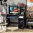Home Office Computer Desk with Bookcase Keyboard Tray and CPU Stand-1679465471