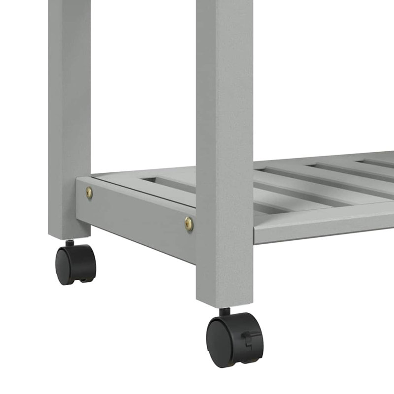vidaXL Kitchen Trolley MONZA 23.6"x15.7"x34.8" Solid Wood Pine, Gray, Gray, 23.6" x 15.7" x 35.4"