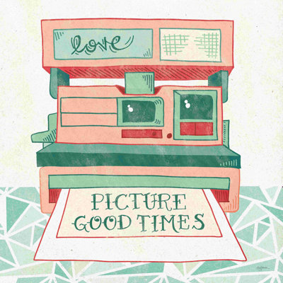 «Retro Polaroïd» par Mary Urban, art textuel sur toile tendue