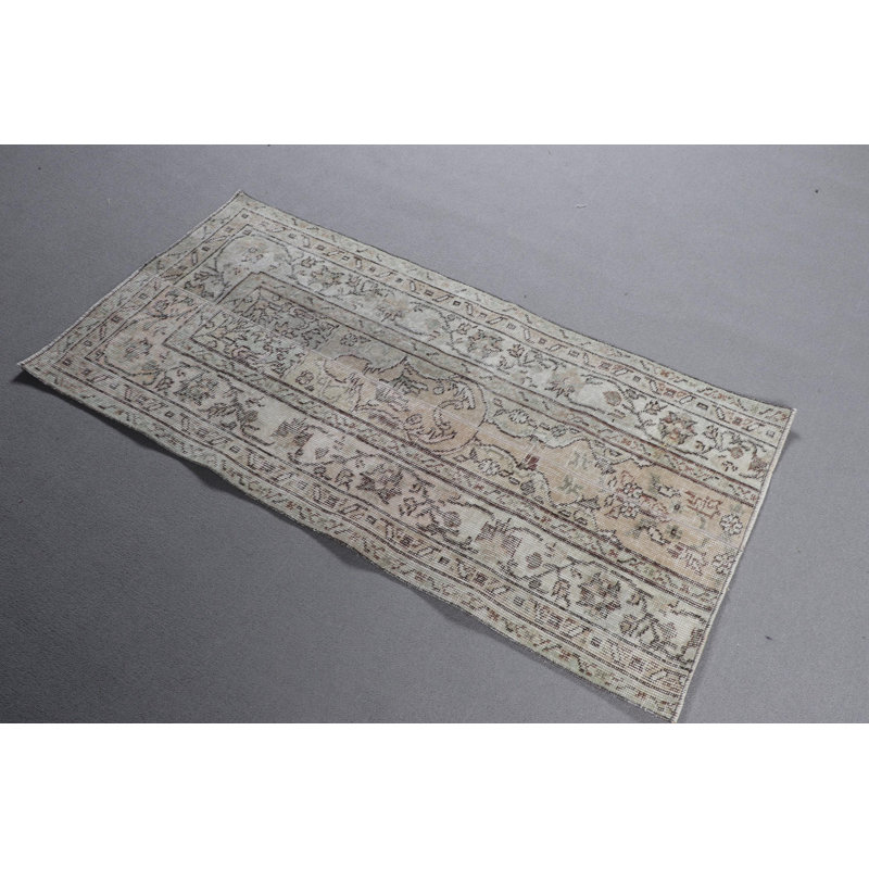 Hand-Knotted Turkish Runner Rug In Soft Pastel Colors For A Bohemian Style Antique Look Ideal For Enhancing Hallway Decor With Vintage Appeal