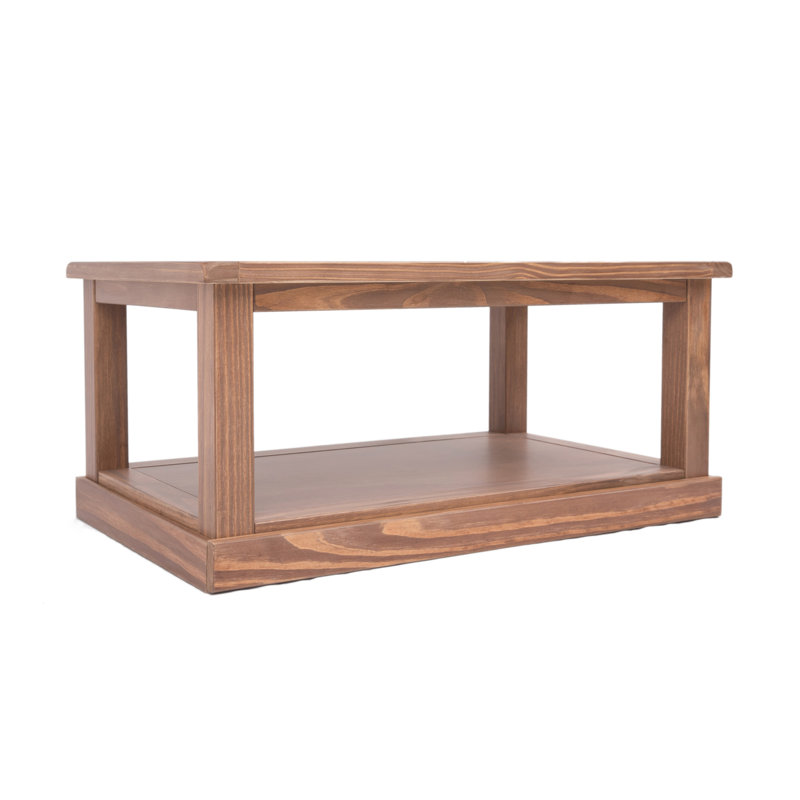 Harman Frame Coffee Table with Storage, Lacquered Pine