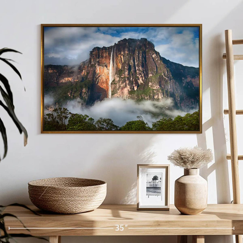 Angel Falls, Floating Frame Gold, 25" X 17"