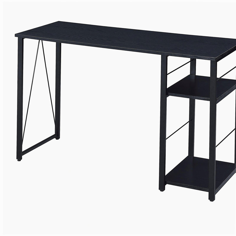 Bureau d'écriture rectangulaire noir à deux couches