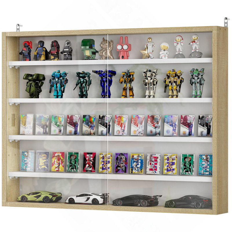 5-Tier Wall-Mounted Display Case Display Cabinet