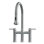 Whitehaus Collection Solid Stainless Steel Dual Lever Gooseneck Bridge Kitchen Faucet with Pull-down Spray Head