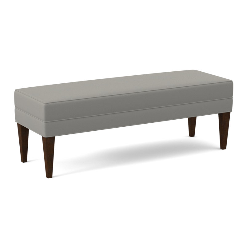 Livery Upholstered Bench, American Walnut, Fizz Ivory