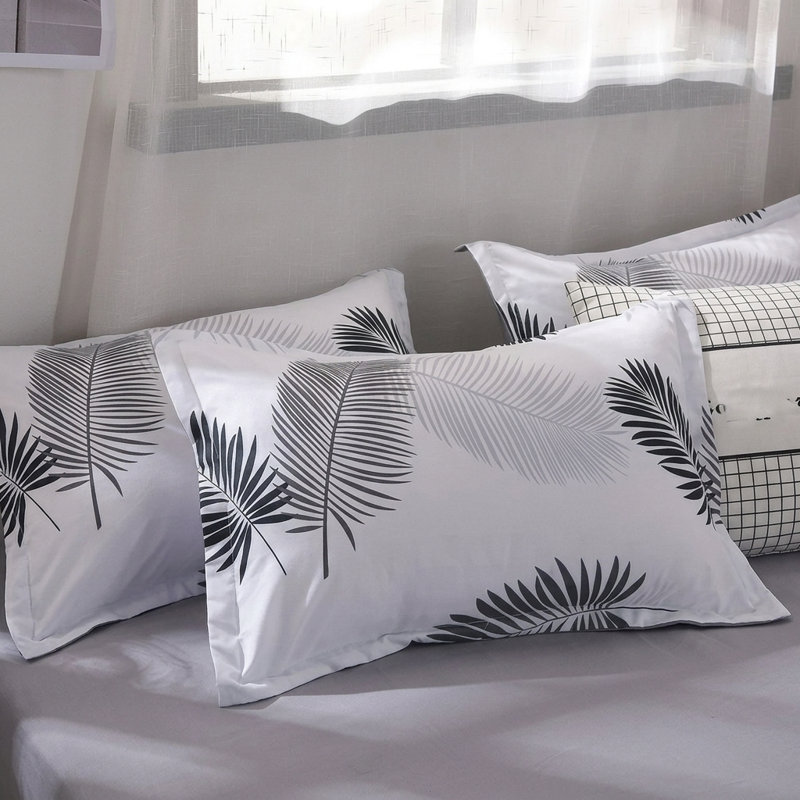 Haffa Microfiber Duvet Cover Set with Pillowcases, Single Duvet Cover + 1 Standard Pillowcase, Leaf