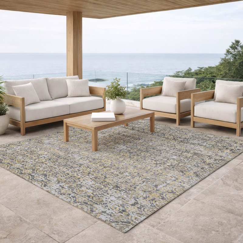Tapis lavable à la machine intérieur / extérieur ACN2931, Gray, 3' x 5'
