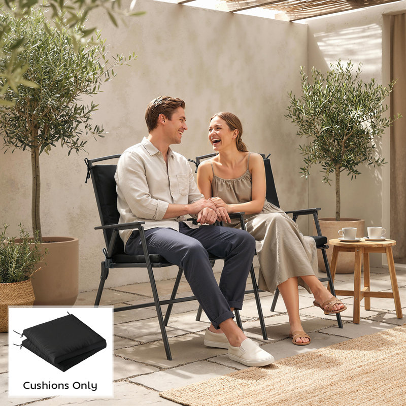 Indoor / Outdoor Square Backrest Pillow Insert, Black