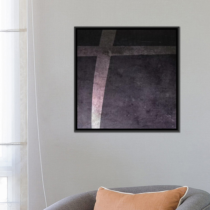 Art textuel sur toile tendue en noir, H 26 po x l 26 po x P 1,5 po, Toile avec cadre noir, Pas de tapis