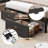 Full Size Farmhouse Industrial Storage Bed with 2 Footboard Drawers and Storage Headboard, USB&AC Charging Station, APP & Remote RGB Lights, Noise-Free, No Box Spring Needed-30126301-30126300