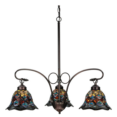 Meyda Tiffany & Stained Glass 3 - Light Glass Classic / Traditional Chandelier