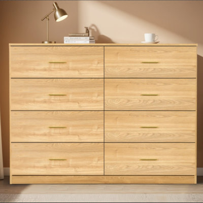 Commode moderne à 8 tiroirs - Vaste commode de rangement, robuste et sécuritaire