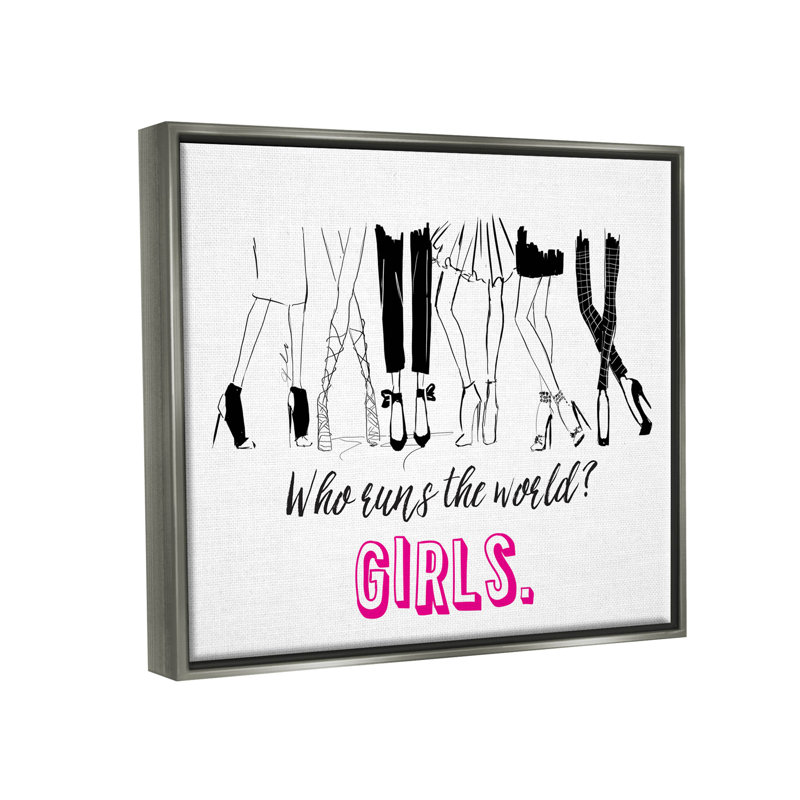 «Girls Run The World», art giclée par Alison Petrie, Cadre flottant gris lustré, H 17 po x l 21 po x P 1,7 po