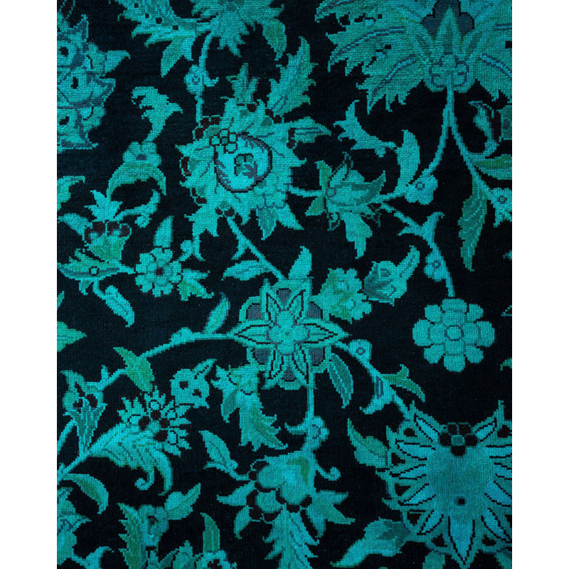 Tapis noir unique de 9 pi 2 po x 12 pi 5 po Xoel