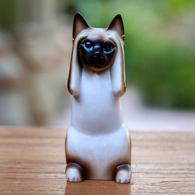 Figurine Odistanus «Hear No Evil Siamese Cat»