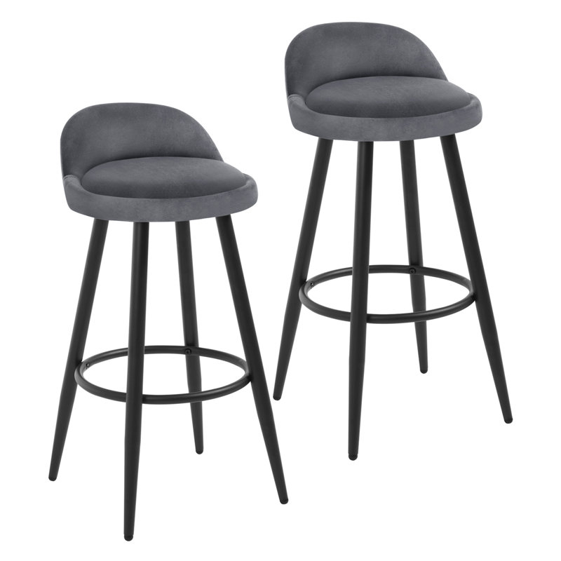Askern Upholstered Counter Stool, Dark Grey, 2