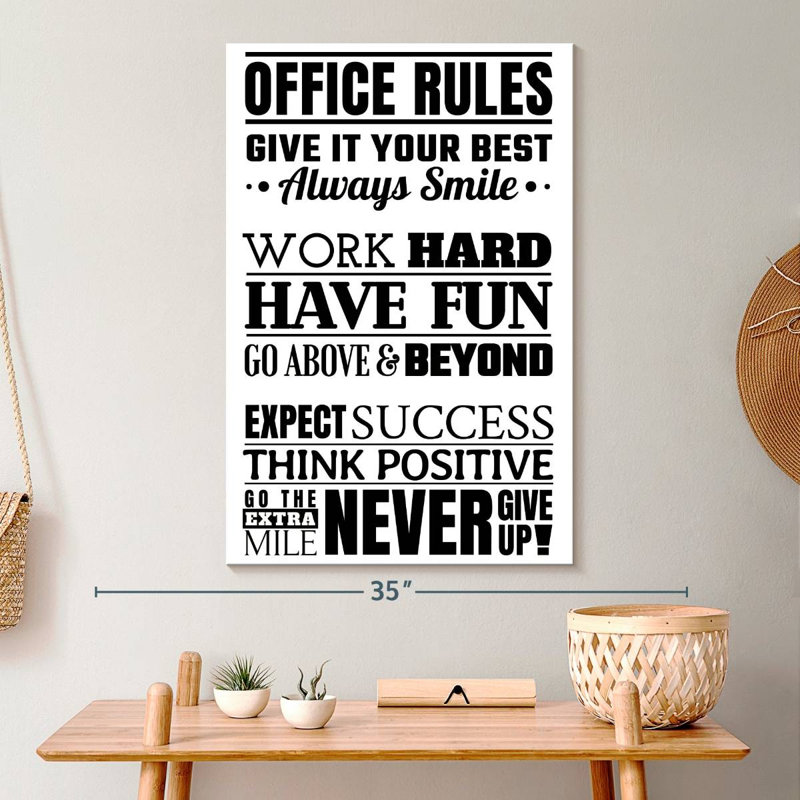 " Fun Office Rules Multi Panel Canvas Canvas Print " by HomeyNotes Studio, 30" H x 20" W x 1.25" D
