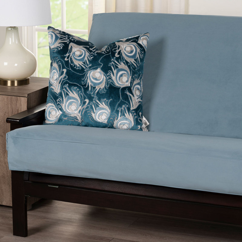 Housse pour futon Velvet-Soft, Polyester bleu
