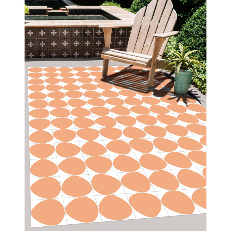 Retalic Geometric Shapes Vinyl Machine Printed Area Rug, Rectangle 140 x 200cm