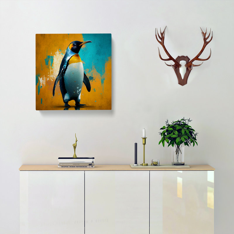 Penguin Expressionism - No Frame Print, 35cm H x 35cm W x 3cm D