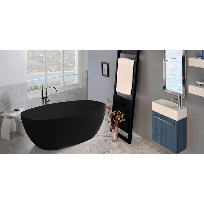 Marietta 19.75'' W Single Vanity, Matte Black, 1, Horizon Blue