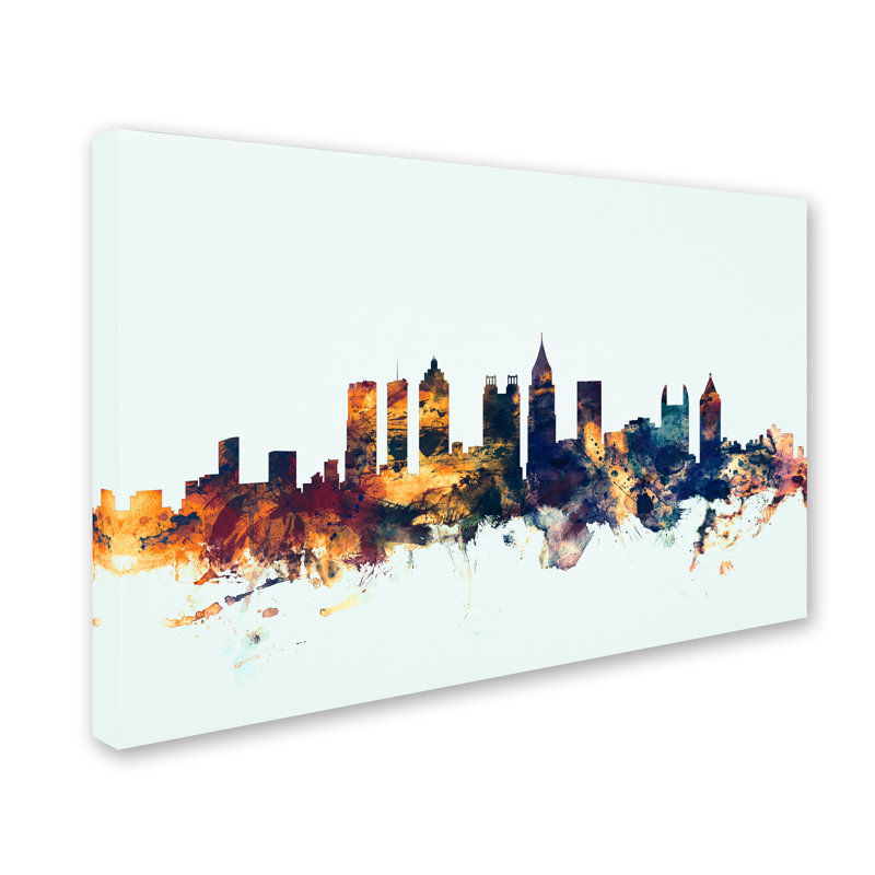 « atlanta georgia horizon blue », impression sur toile tendue, H 16 po x l 24 po x P 2 po