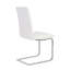 Ensemble de deux chaises d'appoint de salle à manger rembourrées en cuir blanc et argent-977658876-977658866