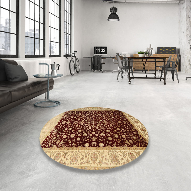 Tapis traditionnel rouge / beige Dobbin, Rond 3 pi